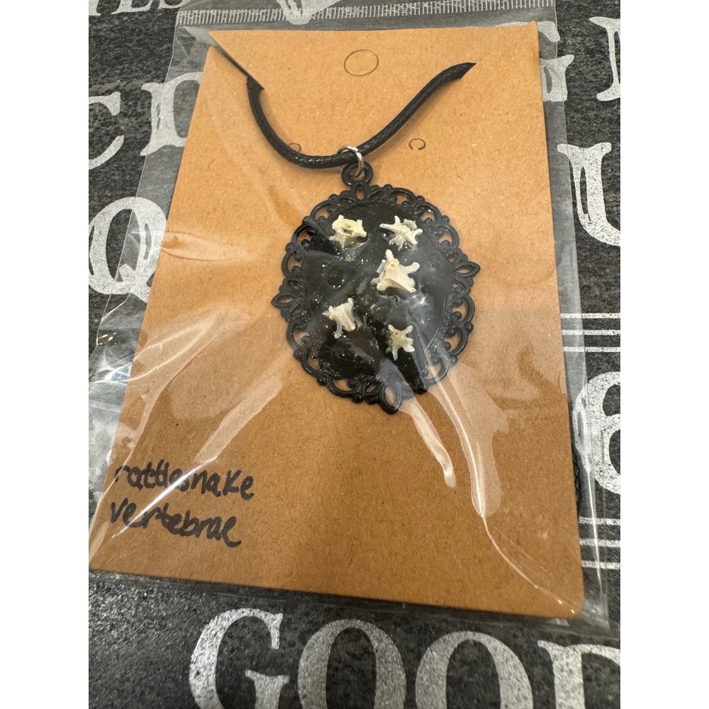 OOAK Handcrafted Taxidermy Oddities Animal Bone Pendant Necklace Snake Vertebrae